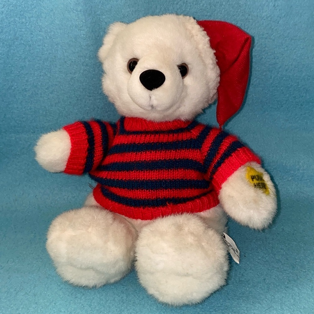 Dancing Christmas teddy bear plays “Jingle Bell Rock” plush vintage 1998 NEW